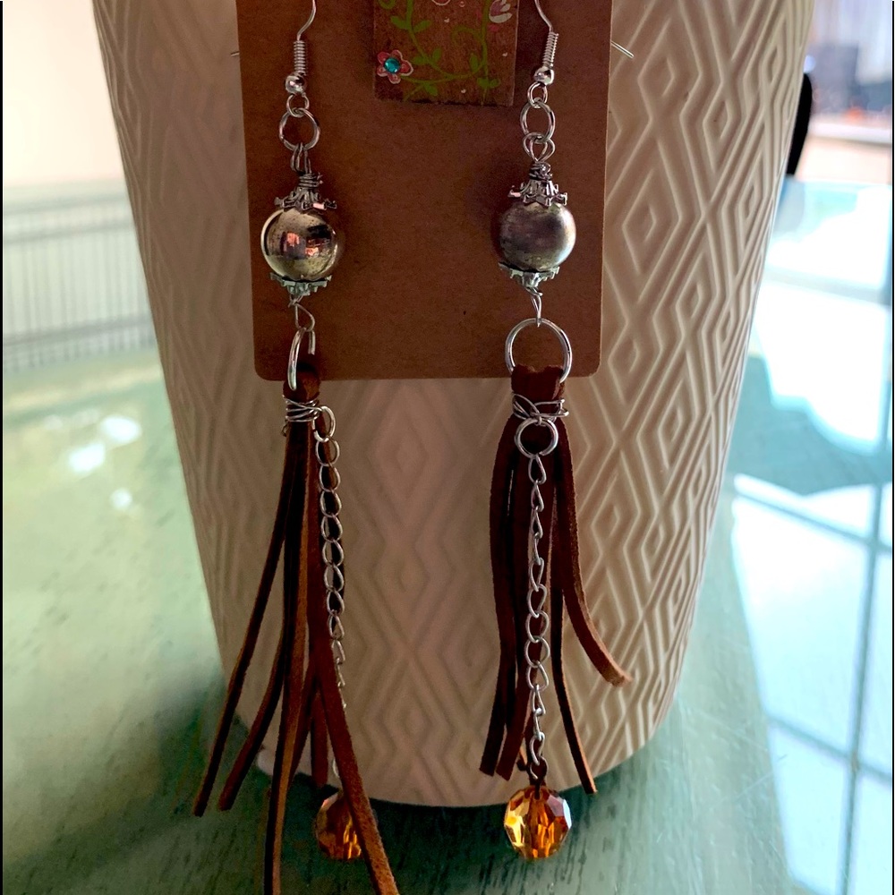 Original dangle leather earrings